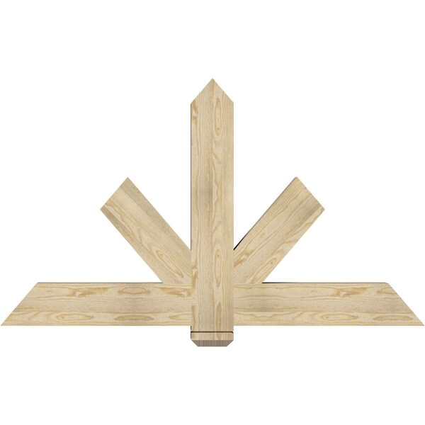 Ekena Millwork Kennewick Rough Sawn Timber Gable Bracket, Douglas Fir, 60"W x 35"H x 4"D x 6"F, 14/12 Pitch GBW060X35X0406KEN00RDF - main